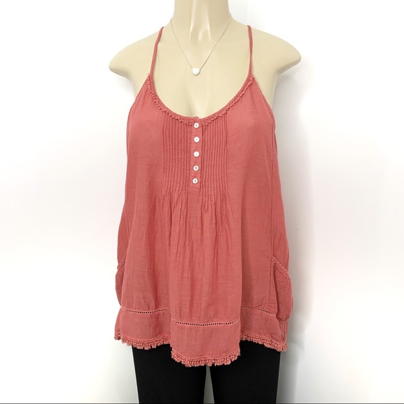 Anthropologie Tops - ANTHROPOLOGIE Maeve Pink Fringe Swing Tank Top 4